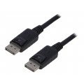 50454; Cable; DisplayPort 1.1; DisplayPort plug,both sides; 3m; black; QOLTEC