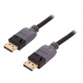 50466; Cable; DisplayPort 1.3; DisplayPort plug,both sides; 1.5m; black; QOLTEC