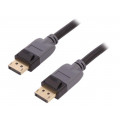50468; Cable; DisplayPort 1.3; DisplayPort plug,both sides; 3m; black; QOLTEC