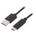 50484; Cable; USB 2.0; USB A plug,USB C plug; 1.8m; QOLTEC