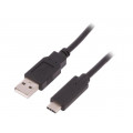 50487; Cable; USB 2.0; USB A plug,USB C plug; 1m; QOLTEC