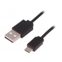 50499; Cable; USB 2.0; USB A plug,USB B micro plug; 1m; black; QOLTEC