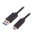 50500; Cable; USB 3.0; USB A plug,USB C plug; 1m; QOLTEC