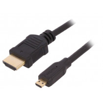 50510; Cable; HDMI 1.4; HDMI micro plug,HDMI plug; 1.5m; black; QOLTEC