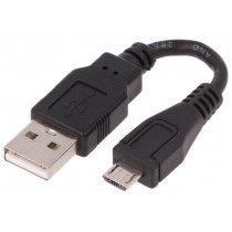 50520; Cable; USB 2.0; USB A plug,USB B micro plug; 0.1m; black; QOLTEC