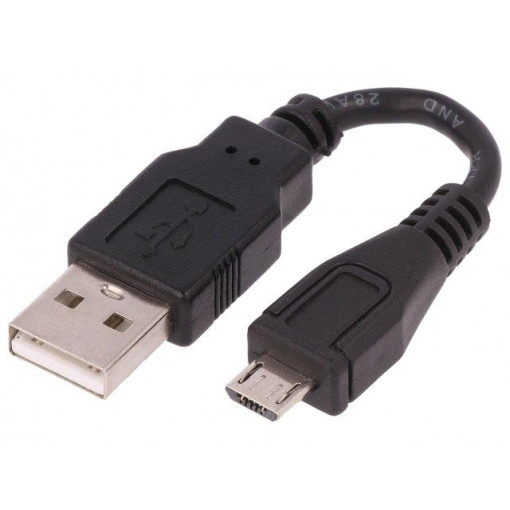 50520; Cable; USB 2.0; USB A plug,USB B micro plug; 0.1m; black; QOLTEC