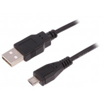 50521; Cable; USB 2.0; USB A plug,USB B micro plug; 1m; black; QOLTEC