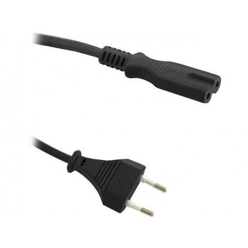 50547; Cable; CEE 7/16 (C) plug,IEC C7 female; 1.4m; black; 2x0,5mm2; QOLTEC