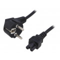 50548; Cable; CEE 7/7 (E/F) plug angled,IEC C5 female; 1.4m; black; QOLTEC