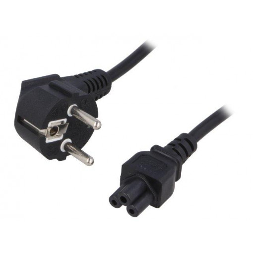 50548; Cable; CEE 7/7 (E/F) plug angled,IEC C5 female; 1.4m; black; QOLTEC