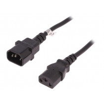 53897; Cable; IEC C13 female,IEC C14 male; 1.8m; black; 3x0,75mm2; 10A; QOLTEC