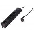 50104; Plug socket strip: protective; Sockets: 4; 250VAC; 16A; 1.5m; QOLTEC