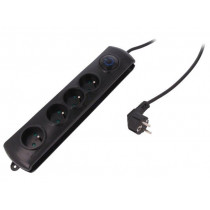 50104; Plug socket strip: protective; Sockets: 4; 250VAC; 16A; 1.5m; QOLTEC