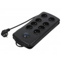 50161; Plug socket strip: protective; Sockets: 8; 230VAC; 16A; 2.5m; QOLTEC