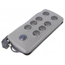 50162; Plug socket strip: protective; Sockets: 8; 230VAC; 16A; 2.5m; QOLTEC