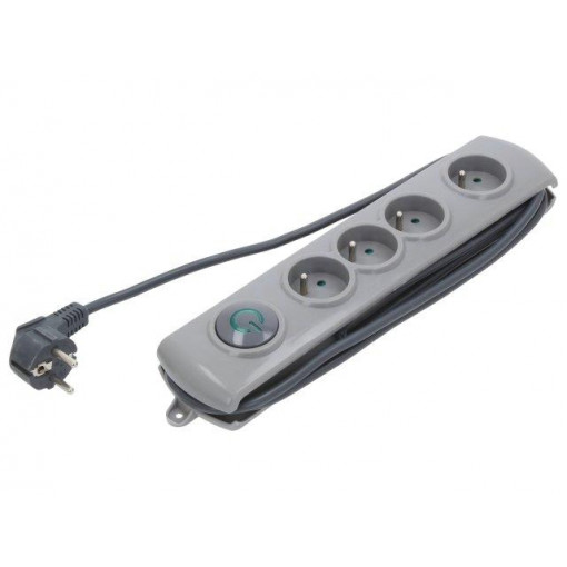 50163; Plug socket strip: protective; Sockets: 4; 230VAC; 16A; 1.5m; QOLTEC