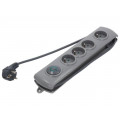 50164; Plug socket strip: protective; Sockets: 4; 230VAC; 10A; 2.5m; QOLTEC