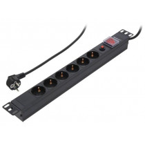 53993; Plug socket strip: protective; Sockets: 6; 250VAC; 16A; QOLTEC