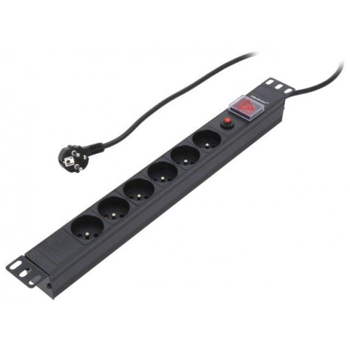 53995; Plug socket strip: protective; Sockets: 6; 250VAC; 16A; QOLTEC