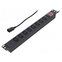 53998; Plug socket strip: protective; Sockets: 8; 250VAC; 10A; QOLTEC