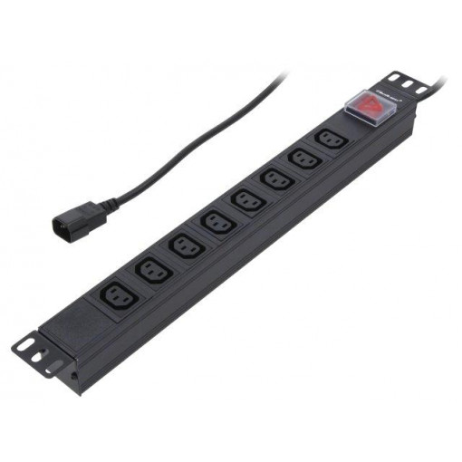 53998; Plug socket strip: protective; Sockets: 8; 250VAC; 10A; QOLTEC