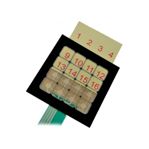 ; Keypad: membrane; No.of butt: 16; W: 80mm; Pitch: 2.54mm; L: 82mm; QWERTY