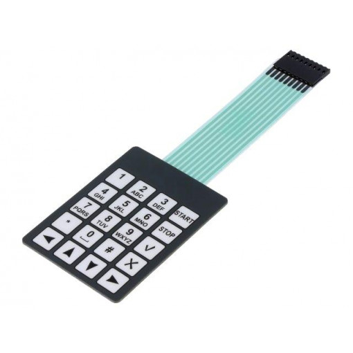 ; Keypad: membrane; No.of butt: 20; W: 54mm; Pitch: 2.54mm; L: 72mm; QWERTY