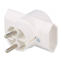 R-1; Connector: AC supply; splitter; 2P; Type: round,flat; white; TIMEX-ELEKTRO