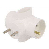 R-46; Connector: AC supply; splitter; 2P,2P+PE; white; Output: 4x socket; TIMEX-ELEKTRO