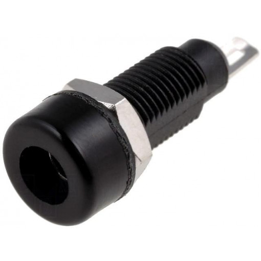 ; Socket; 4mm banana; 10A; 60VDC; black; nickel plated; insulated; SCI