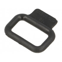 201-20010; Elasticated loop; PVC; black; W: 23.8mm; L: 16mm; H: 3.2mm; HELLERMANNTYTON