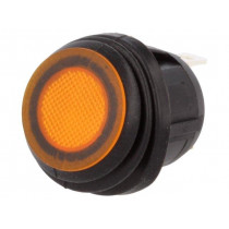 R13-112B8-02-BBY; ROCKER; SPST; Pos: 2; OFF-ON; 20A/14VDC; yellow; IP65; LED 14VDC; SCI