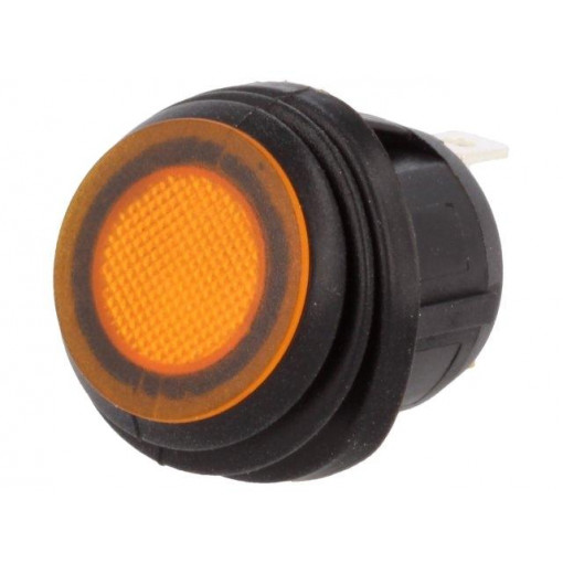 R13-112B8-02-BBY; ROCKER; SPST; Pos: 2; OFF-ON; 20A/14VDC; yellow; IP65; LED 14VDC; SCI
