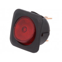 R13-203B-01-BR; ROCKER; SPST; Pos: 2; OFF-ON; 25A/12VDC; red; neon lamp; 50mΩ; SCI