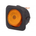 R13-203B-01-BY; ROCKER; SPST; Pos: 2; OFF-ON; 25A/12VDC; yellow; neon lamp; 50mΩ; SCI
