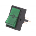 R13-207B-01-BG; ROCKER; SPST; Pos: 2; OFF-ON; 30A/12VDC; green; neon lamp; 50mΩ; SCI R13-207B-01-BG; ROCKER; SPST; Pos: 2; OFF-ON; 30A/12VDC; green; neon lamp; 50mΩ; SCI