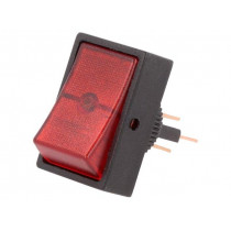 R13-207B-01-BR; ROCKER; SPST; Pos: 2; OFF-ON; 30A/12VDC; red; neon lamp; 50mΩ; SCI