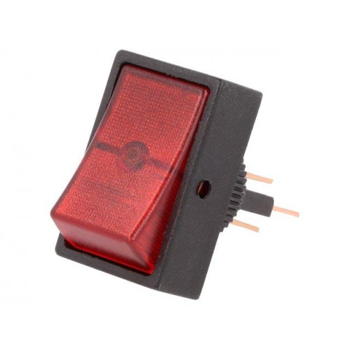 R13-207B-01-BR; ROCKER; SPST; Pos: 2; OFF-ON; 30A/12VDC; red; neon lamp; 50mΩ; SCI