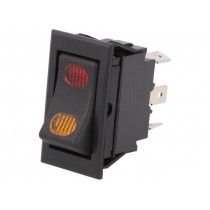 R13-220BC-01-BBRY; ROCKER; SPDT; Pos: 2; ON-ON; 20A/12VDC; black; neon lamp,point; 50mΩ; SCI