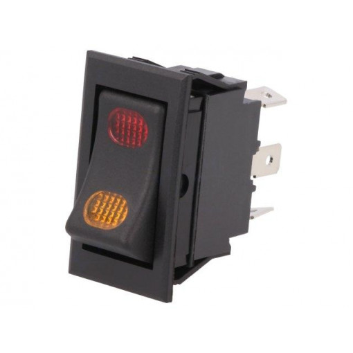R13-220BC-01-BBRY; ROCKER; SPDT; Pos: 2; ON-ON; 20A/12VDC; black; neon lamp,point; 50mΩ; SCI