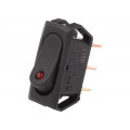 R13-242L-01-BBR; ROCKER; SPST; Pos: 2; OFF-ON; 25A/12VDC; black; LED 12VDC,point; SCI R13-242L-01-BBR; ROCKER; SPST; Pos: 2; OFF-ON; 25A/12VDC; black; LED 12VDC,point; SCI