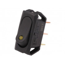 R13-242L-01-BBY; ROCKER; SPST; Pos: 2; OFF-ON; 25A/12VDC; black; LED 12VDC,point; SCI