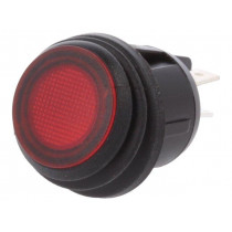 R13-244B8-02-BBR; ROCKER; DPST; Pos: 2; OFF-ON; 20A/12VDC; red; IP65; LED 12VDC; 50mΩ; SCI