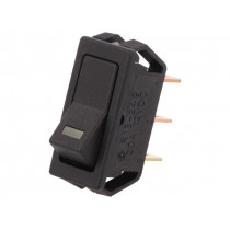 R13-249L-01-BBY; ROCKER; SPST; Pos: 2; OFF-ON; 20A/12VDC; black; LED 12VDC,point; SCI