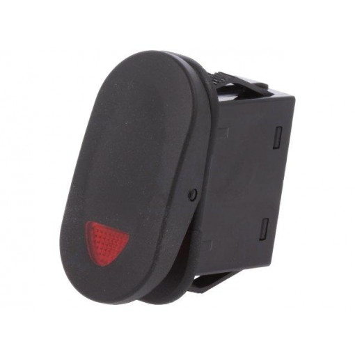 R13-271A2-01-BBNR; ROCKER; SPST; Pos: 2; OFF-ON; 21A/14VDC; black; LED 14VDC,point; SCI