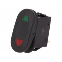 R13-271D3-01-BBGR; ROCKER; SP3T; Pos: 3; ON-OFF-ON; 21A/14VDC; black; LED 14VDC,point; SCI