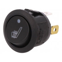R13-273AL-02-BBYR; ROCKER; SPST; Pos: 2; OFF-ON; 20A/14VDC; black; LED 14VDC,point; SCI