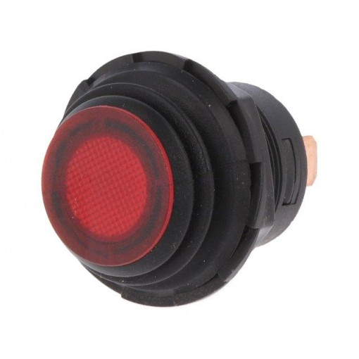 R13-553B2L-01; Switch: push-button; Pos: 2; SPST; 10A/14VDC; OFF-ON; red; IP65; SCI