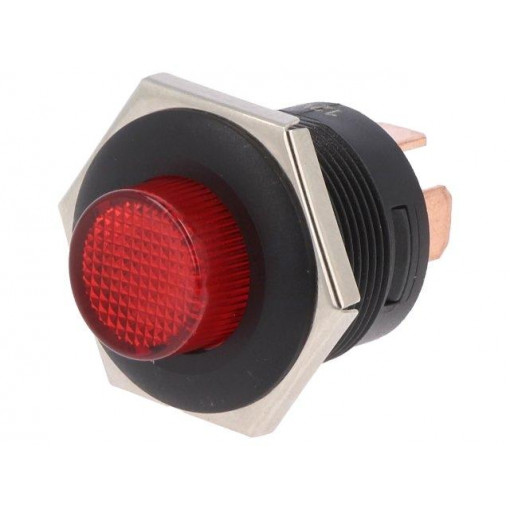 R13-553BL-01; Switch: push-button; Pos: 2; SPST; 10A/14VDC; OFF-ON; red; IP40; SCI R13-553BL-01; Switch: push-button; Pos: 2; SPST; 10A/14VDC; OFF-ON; red; IP40; SCI