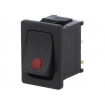 R13-66B2-02-BBR; ROCKER; SPST; Pos: 2; OFF-ON; 16A/12VDC; black; LED 12VDC,point; SCI